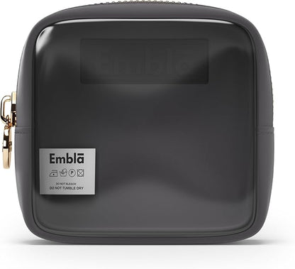 Embla Clear Cosmetic Bag Makeup Case, Clear Zipper Make Up Pouch and Toiletry Travel Tote, Cute Skincare Pouches for Women Girls, Preppy Purse Cosmetic Organizer, Mini Makeup Bags, Grey