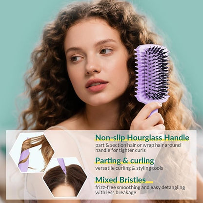 Curl Defining Brush, Volume Curly Hair Brush Products for Effortlessly Detangling Shaping and Styling Women's Men's Curls on All Wet or Dry Hair Types, Reduces Frizz (Purple 1PC)