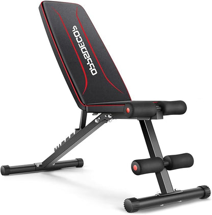 OPPSDECOR Weight Bench Set Foldable Bench Press Set 5