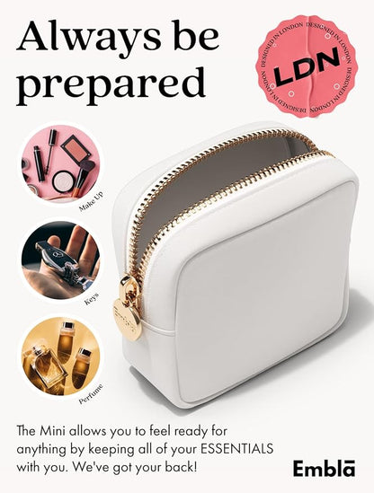 HEART Valentine Makeup Bag Travel Cosmetics Pouch and Toiletry Bag, Nylon Zipper Pouch Purse, Cute Make Up Organizer Storage Tote for Women Girls, Travel Skincare Case, Small Makeup Bags, White