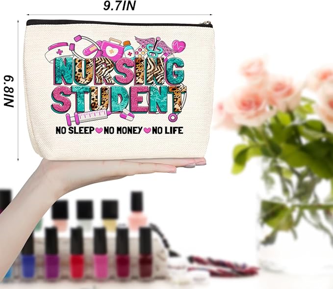 Inspirational Nurse Gifts RN Nurse Student Nurse Makeup Bag Cosmetic Bag Nurse Accessories for Work Nurse Bag for Women Nurse Nursing Graduation Gifts Birthday Christmas Nurse Week Appreciation Gift