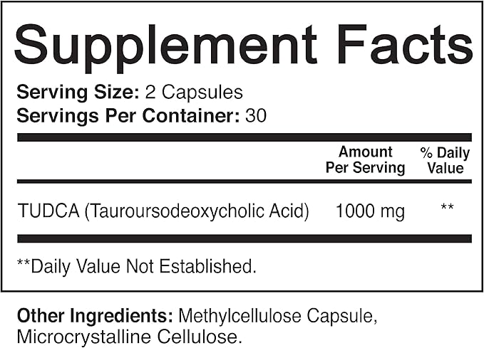 NutriFlair Pure TUDCA 1000mg - Premium Tauroursodeoxycholic Acid Bile Salts, Detox & Cleanse, Non-GMO, Gluten-Free. Liver, Kidney & Gallbladder Support- Made in USA, 60 Capsules