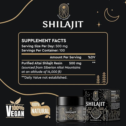 Shilajit Resin with Fulvic Acid & Trace Minerals, Original Siberian Pure Shilajit with 85+ Humic Acid Supplement, Support Metabolism & Immune System - 100 Serving / 50g (2 Pack), Gel