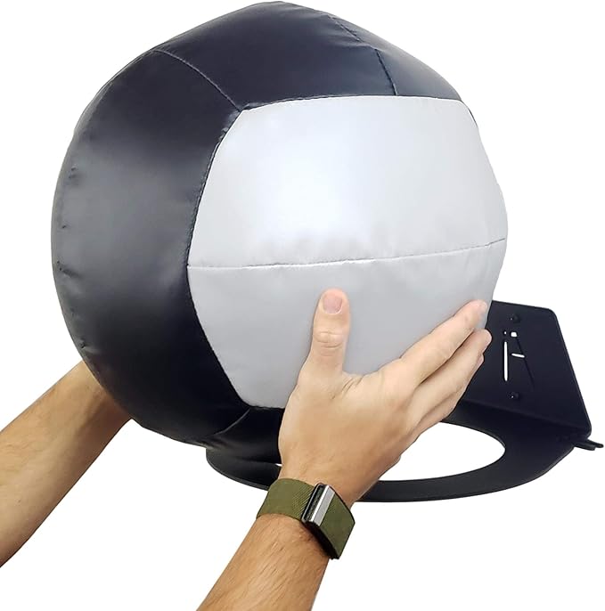 IRON AMERICAN USA Dynamax Medicine Ball Wall Mount Storage Rack, 8.5 Inches Inside Diameter, 30-lb Capacity, for Gym Exercise Sports Balls, Wall Balls and Slam Balls, Hardware Included