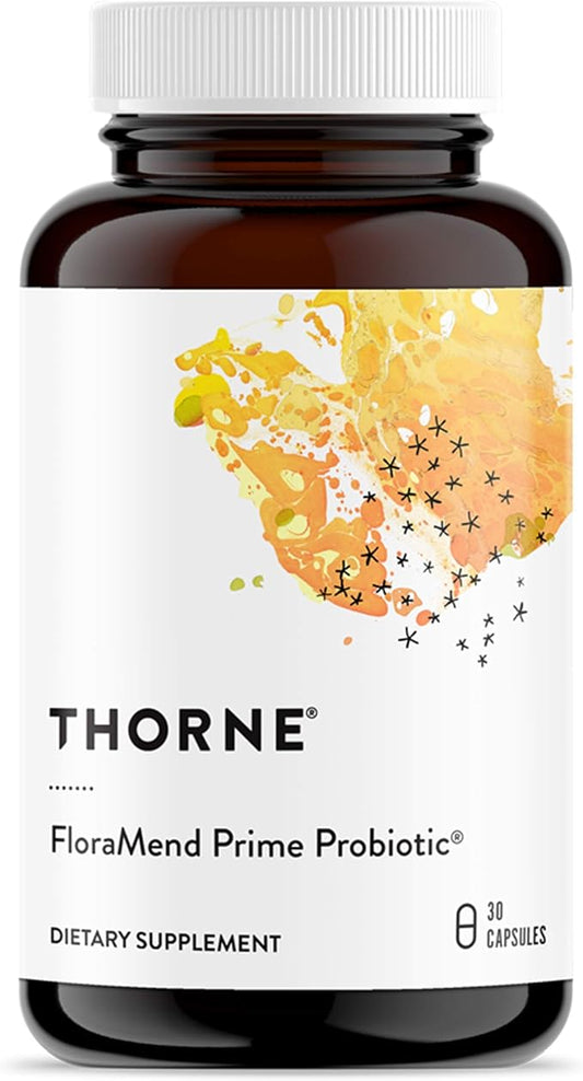 THORNE FloraMend Prime Probiotic - Shelf Stable and Stomach Acid-Resistant Probiotic Blend - 30 Capsules