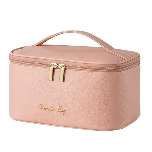 KITENROM Preppy Makeup Bag Small Cosmetic Bags for Women Little Pouch Toiletry Organizer Case(Root Pink)