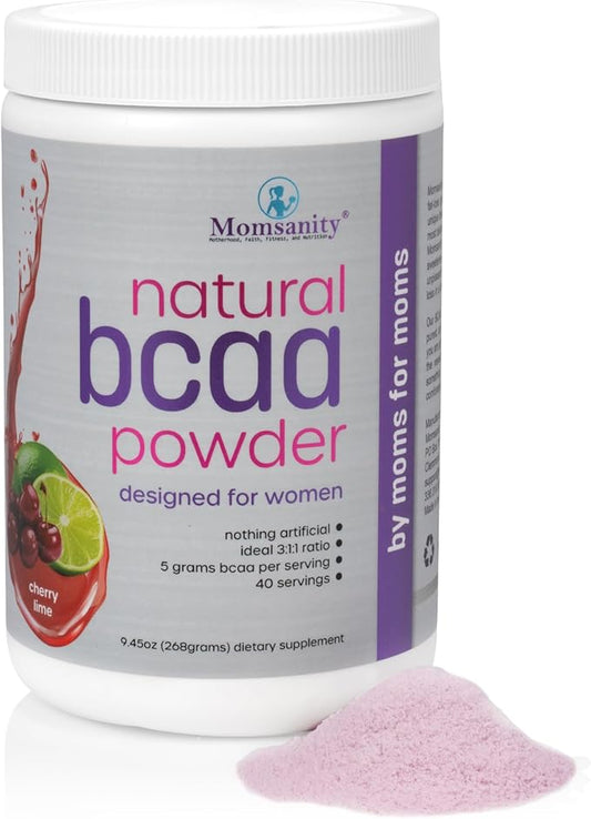 BCAA Powder Preworkout for Women - Naturally Sweetened with Stevia, Erythritol, & Monk Fruit + Delicious Recipe Guide PDF | 40 Servings (Cherry Lime)