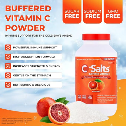 4000mg Vitamin C Powder Supplement - 100% Pure Buffered Powdered Drink with Ascorbate C - Potent Immune Support, Stomach-Friendly Absorption, Organic, Vegan, Sodium & Sugar-Free, Original 26oz