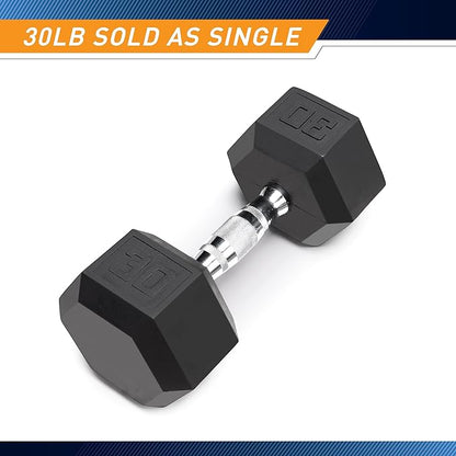 Marcy Rubber Hex Dumbbell - Available for 25lb - 50lb