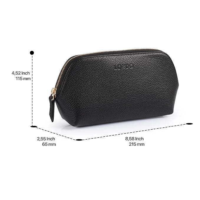 Genuine Leather Makeup Bag – Cosmetic Pouch, Travel Organizer, Toiletry Clutch for Women, Stylish & Durable Storage for Essentials