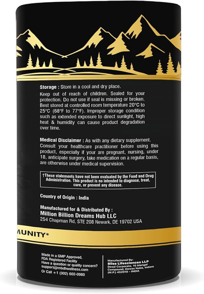 Pure Himalayan Shilajit Gummies - High Potency Gold Grade, 100% Shilajit, 75%+ Fulvic Acid for Energy Boost & Immune Support, Travel-Friendly, Tamarind Flavor - 60 Gummies