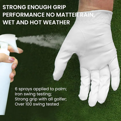 FINGER TEN Golf Gloves Men Left Hand Rain Grip Glove for Right Handed Golfer Value 3 Pack, All Weather Durable Grip Size Small Medium Large XL White Black Blue