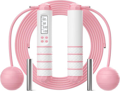 Cordless Weighted Jump Rope with Calorie Counter 9.85ft