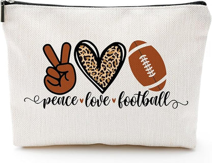 Football Gifts Makeup Bag - Inspirational Gift for Football Lovers ， Ideal for Mom, Grandma, Sister, Coworker, Friend, BFF | Birthday or Any Occasion ， Women's Gift