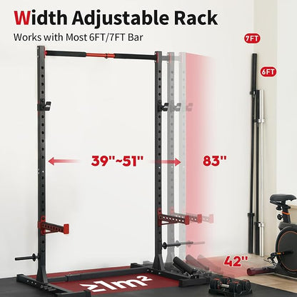 FLYBIRD Squat Rack with Pull-Up Bar 6FT,7FT Barbell