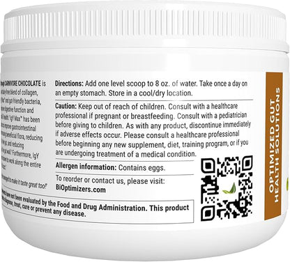 Microbiome Breakthrough Repair Powder - Chocolate Flavor - Has Lactobacillus Strains, Bone Broth & Collagen - Source of L-Glutamine - Gas & Bloating Relief - Improves Gut Health - 30 Servings - 150g