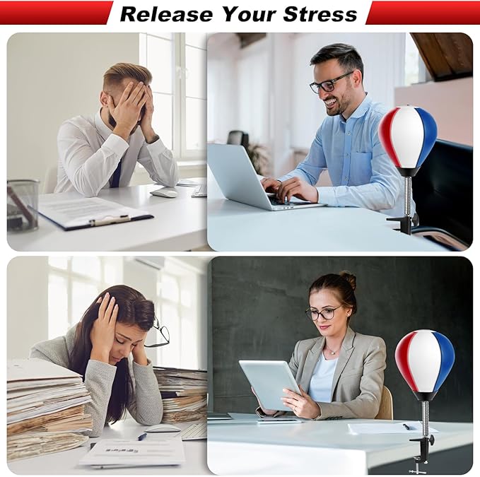 Desktop Punching Bag, Super Strong Suction Boxing Bag Speed Balls, Stress Buster with Suction Cup for Office Table and Counters, Fun Gift for Boss or Coworker