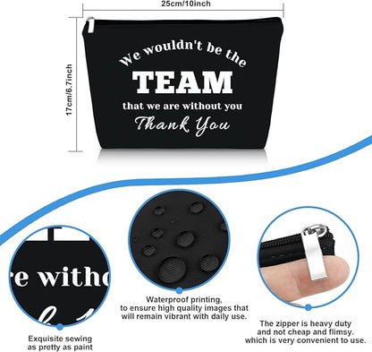 Team Leader Coach Thank You Makeup Bag for Women Boss Appreciation Cosmetic Bag Colleague Coworker Leaving Basketball Soccer Coach Employee Birthday Thanksgiving Gift