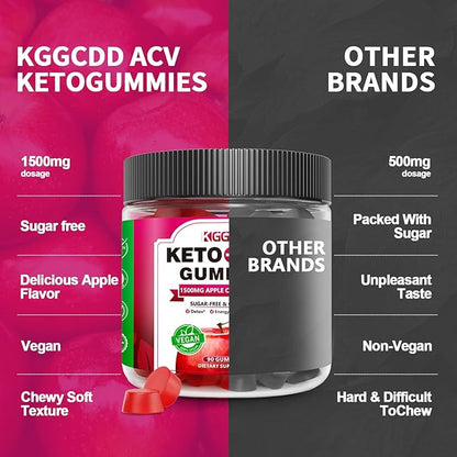 2 Pack Sugar Free Keto ACV Gummies Advanced 180 Count Keto ACV Gummies with B6 & B12 - Keto Gummy Diet Supplement for Women Men, Vegan & Non-GMO Low-Carb - 1500MG Made in USA