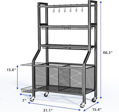 Garage Sports Equipment - Ball Storage Rack 2025 Upgraded Heavy Duty Steel Ball Storage Sports Organizer for Garage