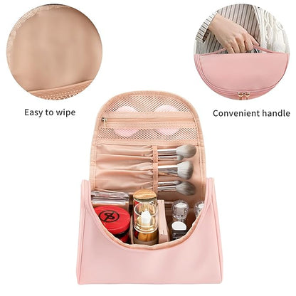 Ethereal Travel Makeup Bag, Toiletry Bag for Women Large Capacity Makeup Organizer Bag Vegan Leather Makeup Brush Organizer Waterproof Cosmetic Bags for Women