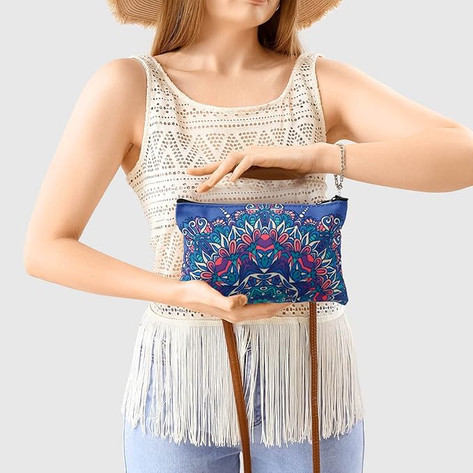Reginary 20 Pieces Cosmetic Bag for Women, Roomy Makeup Bags with Zipper Toiletry Bag Pouch Travel Packing Accessory Organizer Gifts, 7 x 4.3 Inches (Mandala)
