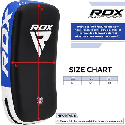 RDX Muay Thai Pad for Training, Curved Kickboxing Kicking Strike Shield, Coaching Kick Boxing, MMA, Martial Arts, Karate, Taekwondo, Punching, Foot, Knee and Elbow Target (One Pad Only)