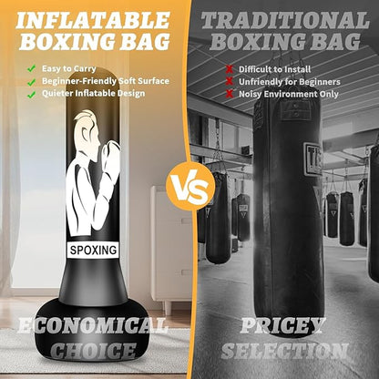 Standing Punching Bag for Adults, 70" Punching Bag Stand, Boxing Heavy Bag with Stand, Freestanding Punching Bag for Adults Men MMA Thai Fitness Karate Muay Beginners