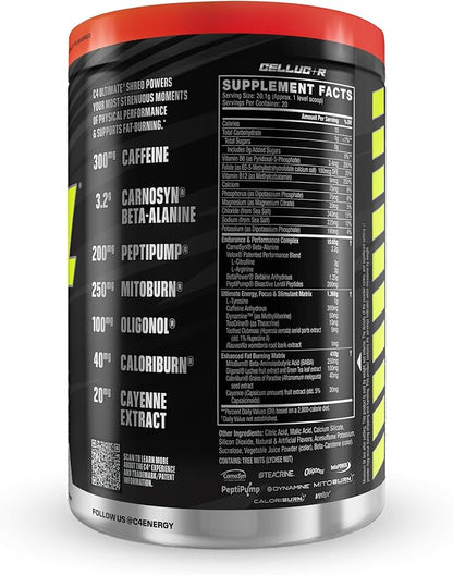 Cellucor C4 Ultimate Shred Pre Workout Powder, Metabolism Supplement with Cayenne Extract+300mg Caffeine+TeaCrine+Dynamine - Cherry Limeade, 20 Servings