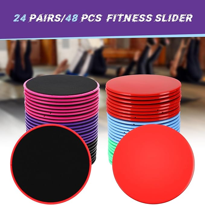 Shappy 24 Pairs Exercise Sliders Bulk Workout Sliders