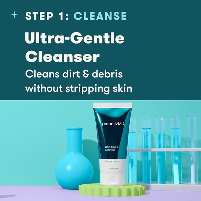 Proactiv MD 3-Step Routine, Ultra-Gentle Face Cleanser, 0.1% Adapalene Gel Treatment, Ultra-Hydrating Moisturizer, 90-Day Acne Treatment Kit