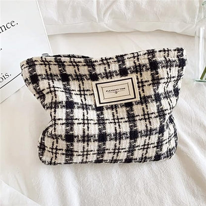 Cosmetic Bags for Women Makeup Bag Large Capacity Purse Travel Toiletry Zipper Storage Pouch Make up Brushes Organizer for Gifts (Black, Square)