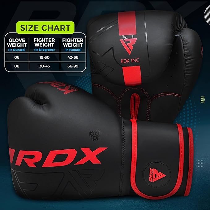 RDX Kids Boxing Gloves Sparring and Muay Thai Maya Hide Leather, Kara Patent Pending Junior Training Mitt for Kickboxing, Punching Bag, Focus Pads, MMA, Thai Pad, Double End Ball Punching Gloves