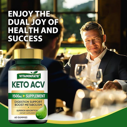 Keto ACV Gummies Advanced 1500 mg- 120 Gummies Keto Apple Cider Vinegar Gummies Supports Metabolism, Energy & Immune Support Balance for Men & Women