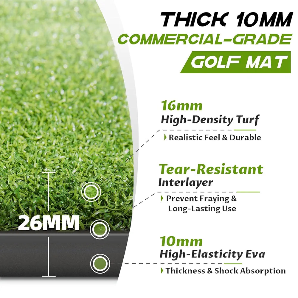 Bltend Thickened Golf Mat: 5x4ft & 5x5ft Heavy-Duty Golf Hitting Mats Practice Outdoor/Indoor, Elite Dense Artificial Turf Matt Training Aid for Backyard/Garage/Driving Range/Simulators