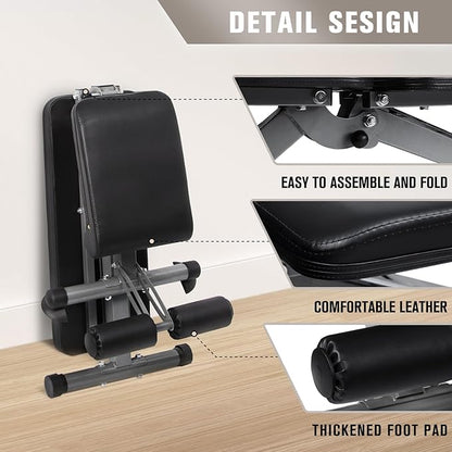 RitFit Adjustable/Foldable Utility Weight Bench for Home Gym 35 Total