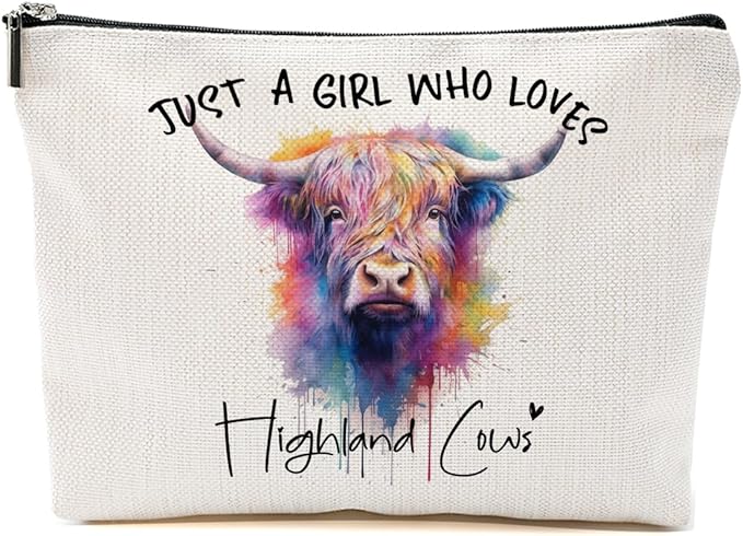 Cow Gifts for Women, Western Makeup Bag Cow Print Stuff Cosmetic Bag Travel Organizer Bags Makeup Pouch, Christmas Birthday Animal Lovers Gifts for Women Girls Friends