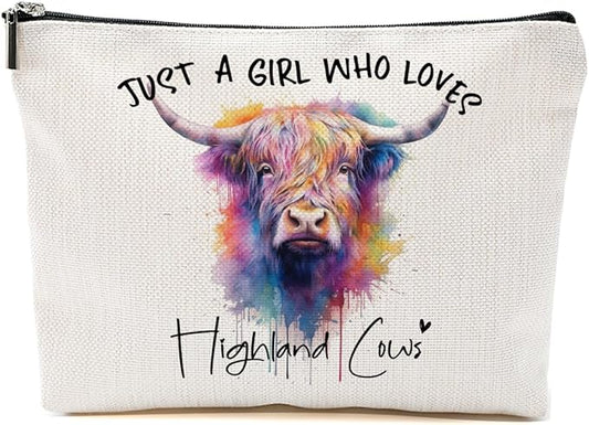 Cow Gifts for Women, Western Makeup Bag Cow Print Stuff Cosmetic Bag Travel Organizer Bags Makeup Pouch, Christmas Birthday Animal Lovers Gifts for Women Girls Friends