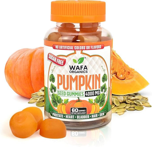 Sugar-Free Pumpkin Seed Oil Gummies 4000 mg - Prostate & Bladder Control Gummies Supplement, Non-GMO, No Artificial Ingredients, Hair Growth & Heart Support, Vegan Extract for Men & Women - 60 Count
