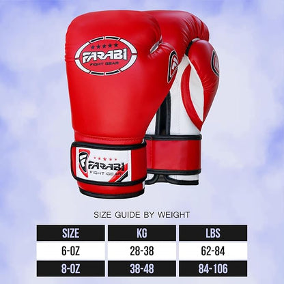 Farabi Sports Kids Boxing Gloves 4, 6, 8-oz Boxing Gloves for Kids Junior Boxing Gloves Youth Boxing Gloves Boys and Girls Boxing Training Gloves for MMA Muay Thai & Punching Bag