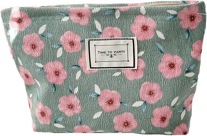 Cosmetic Bags for Women Makeup Bag Large Capacity Purse Travel Toiletries Zipper Storage Pouch Make up Brushes Organizer for Gifts (Cherry Blossom, Pink)