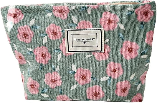 Cosmetic Bags for Women Makeup Bag Large Capacity Purse Travel Toiletries Zipper Storage Pouch Make up Brushes Organizer for Gifts (Cherry Blossom, Pink)