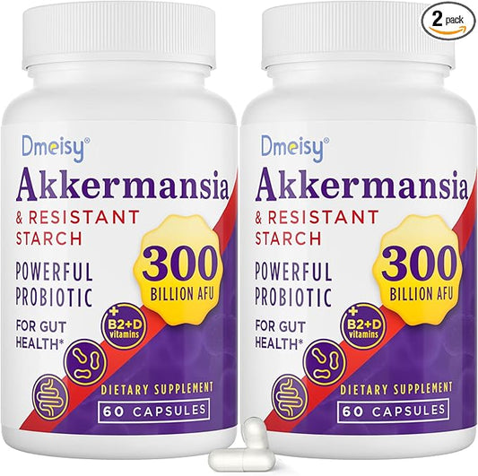 GLP-1 Supplement - 300 Billion AFU Akkermansia Muciniphila, Akkermansia Probiotic for Women & Men, for Boost GLP-1, Digestive, Gut, Immunity, Enhances Gut Lining Function & Intestinal Walls, 120 Count