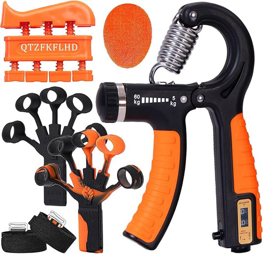 Grip Strength Trainer with Forearm Strengthener Recover(5 PCS)