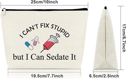 Sazuwu Funny Nurse Gifts Makeup Bag Nurse Appreciation Graduation Gift Ideas for Rn, Np Co-Workers Nurse Practitioner Christmas Birthday Present
