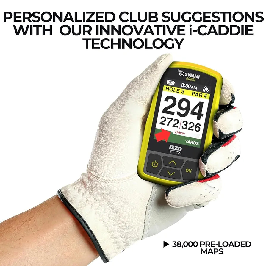 Izzo Swami 6000 Handheld Golf GPS Water-Resistant Color Display With 38,000 Course Maps & Scorekeeper Model may vary