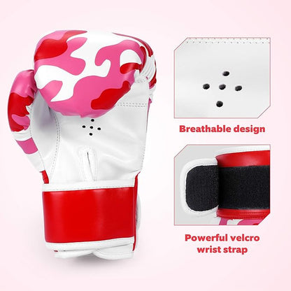 Kids Boxing Gloves, Boxing Gloves for Children 3-9 Youth Boys Girls Toddler PU Cartoon Sparring Training Boxing Gloves for Punching Bag, Kickboxing, Muay Thai, MMA
