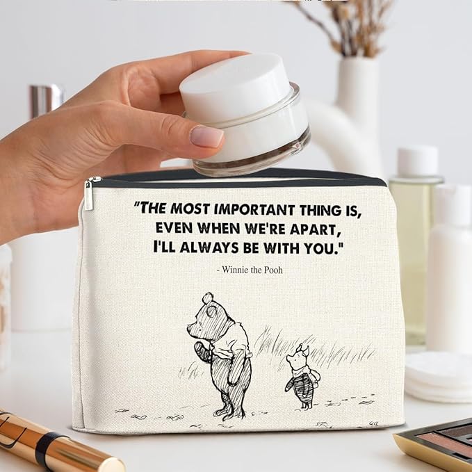 YeleY Friendship Cosmetic Bag Gift Classic Pooh Bear Gifts for Women Girls Friends Classic Pooh Bear Makeup Zipper Pouch