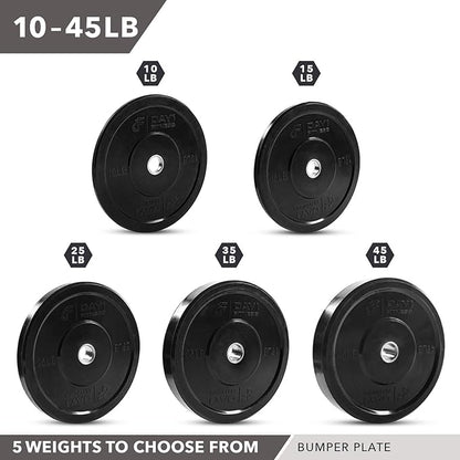 Day 1 Fitness Olympic Bumper Plate 2” – 5 Weight 10lbs to 45lbs -