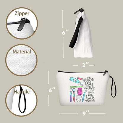 Dental Hygienist Gifts,Dentist Gift,Dental Assistant Gifts,Teeth Gifts for Female Friend Sister,Dental Gifts,Dental Gifts for Coworkers,Dentist Appreciation Gift Makeup Bag,Christmas Gifts